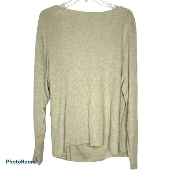Leith beige ribbed wrap around sweater.  NWT 4X - Picture 2 of 3